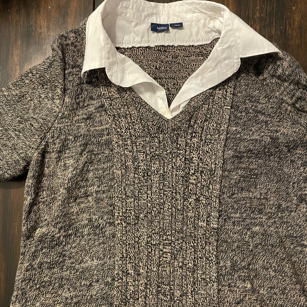 Business sweater with built in collar